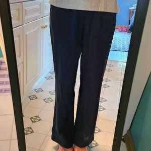 Small blue loose linen-blend pants